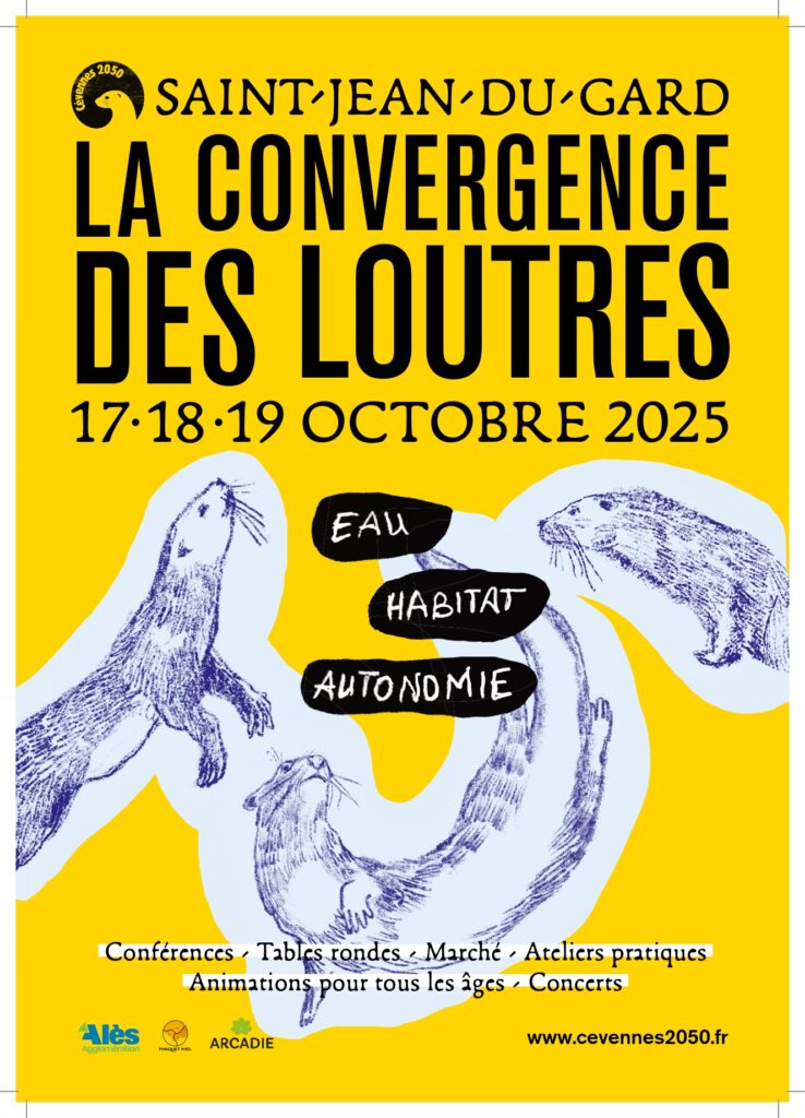 Affiche - événement - convergence des loutres - saint-jean-du-gard - cévennes 2050